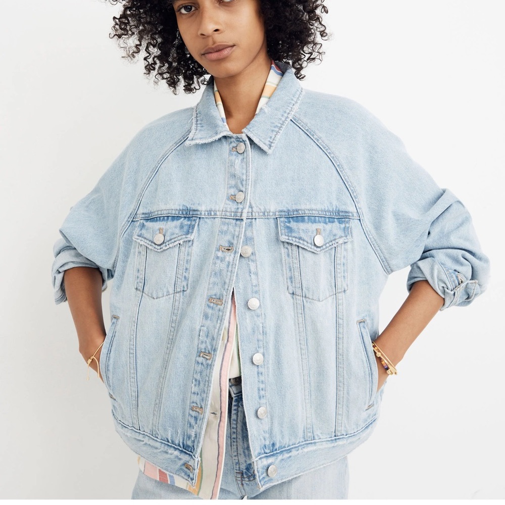 The Raglan Oversized Jean Jacket in Bristol Wash